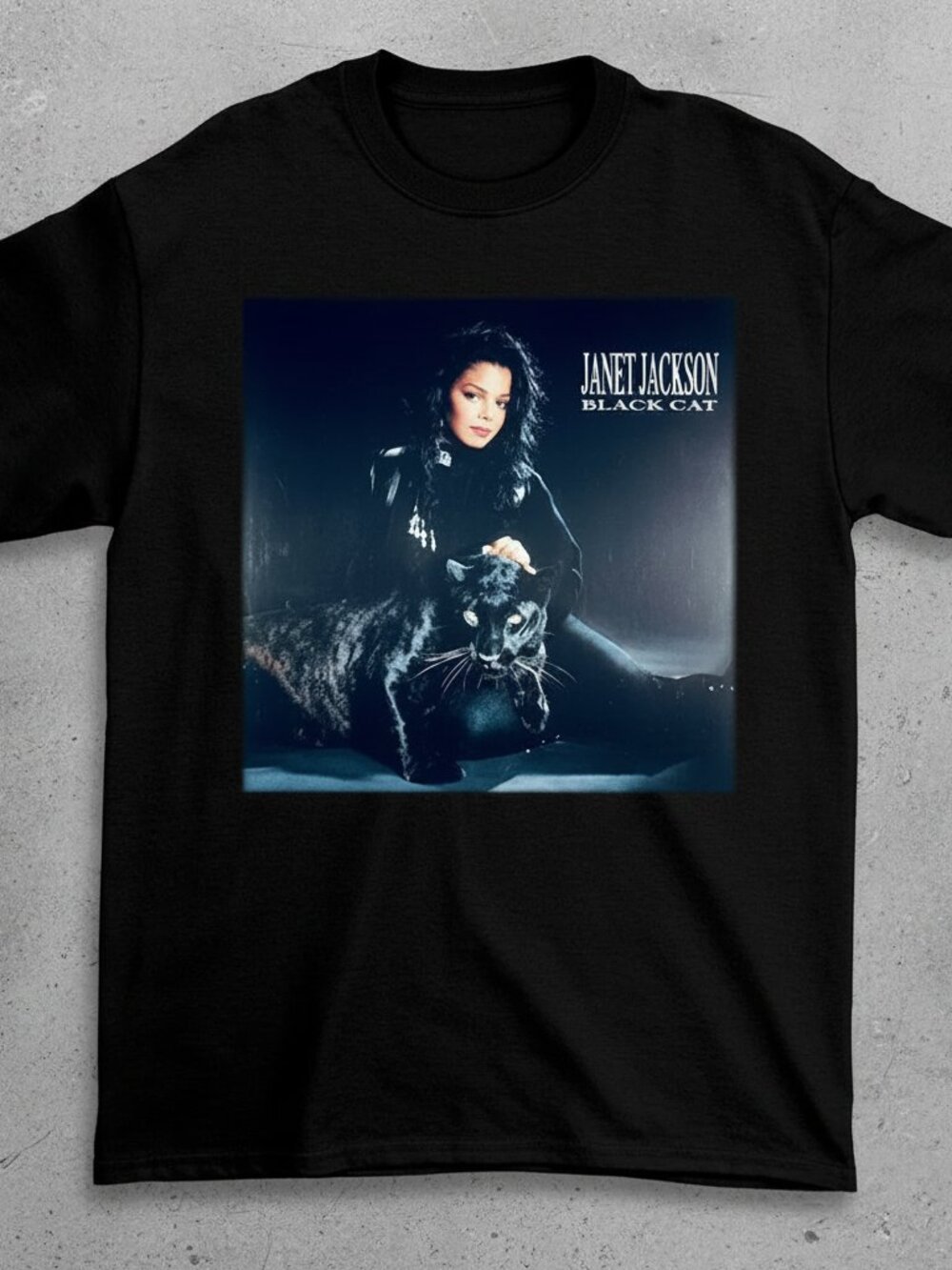 Vintage Janet Jackson Black Cat Graphic Tee | Retro Music Fan T-Shirt | Unisex